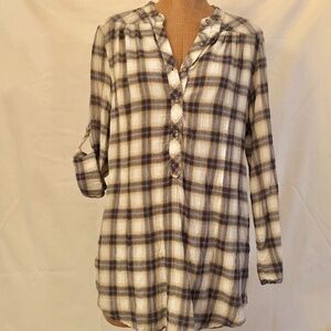 VAC Plaid Gauze Tunic or Dress MED